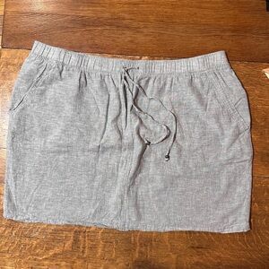 Falls Creek plus size 2XL fully lined linen blend skirt greenish blue‎ color